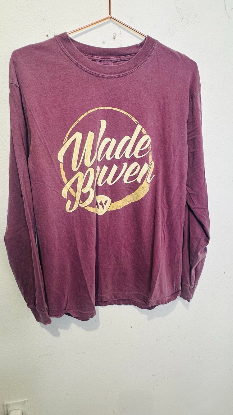 Unbranded WADE BOWEN Maroon Long Sleeve Concert Tee size Large